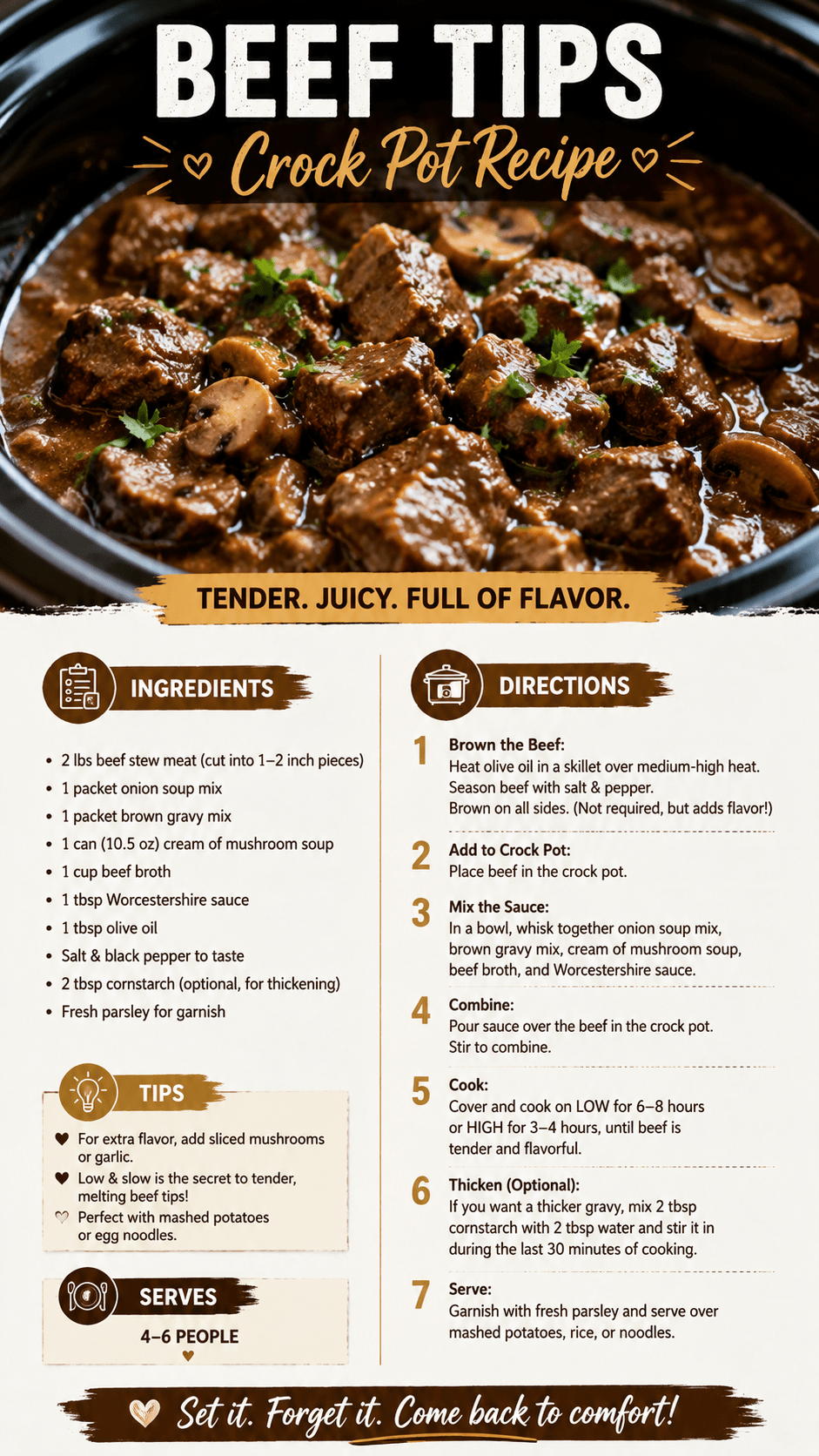 Beef Tips Crock Pot Recipe