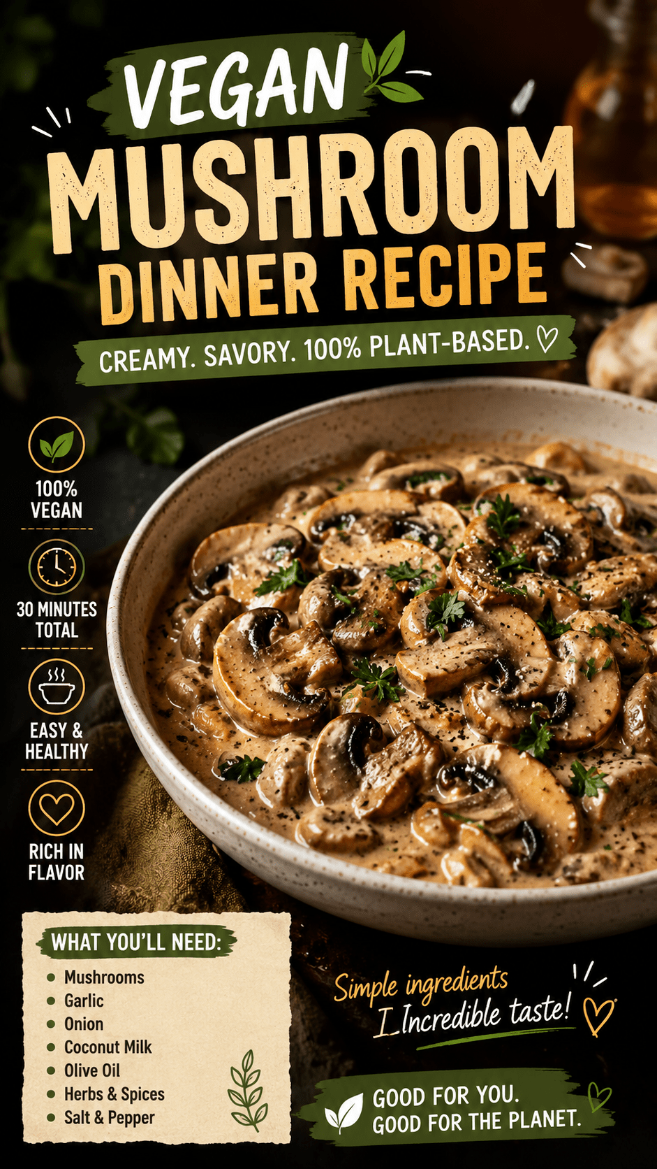 Vegan Mushroom Dinner Recipe